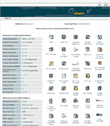 cPanel control panel